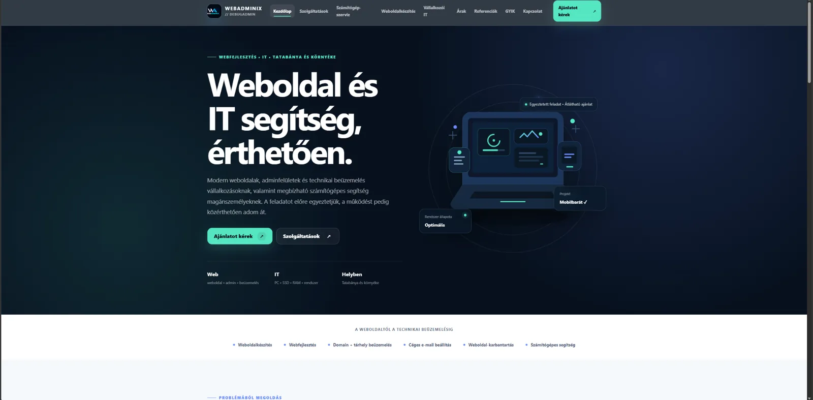 Üzleti webplatform referencia